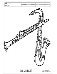 Saksofon boyama sayfaları